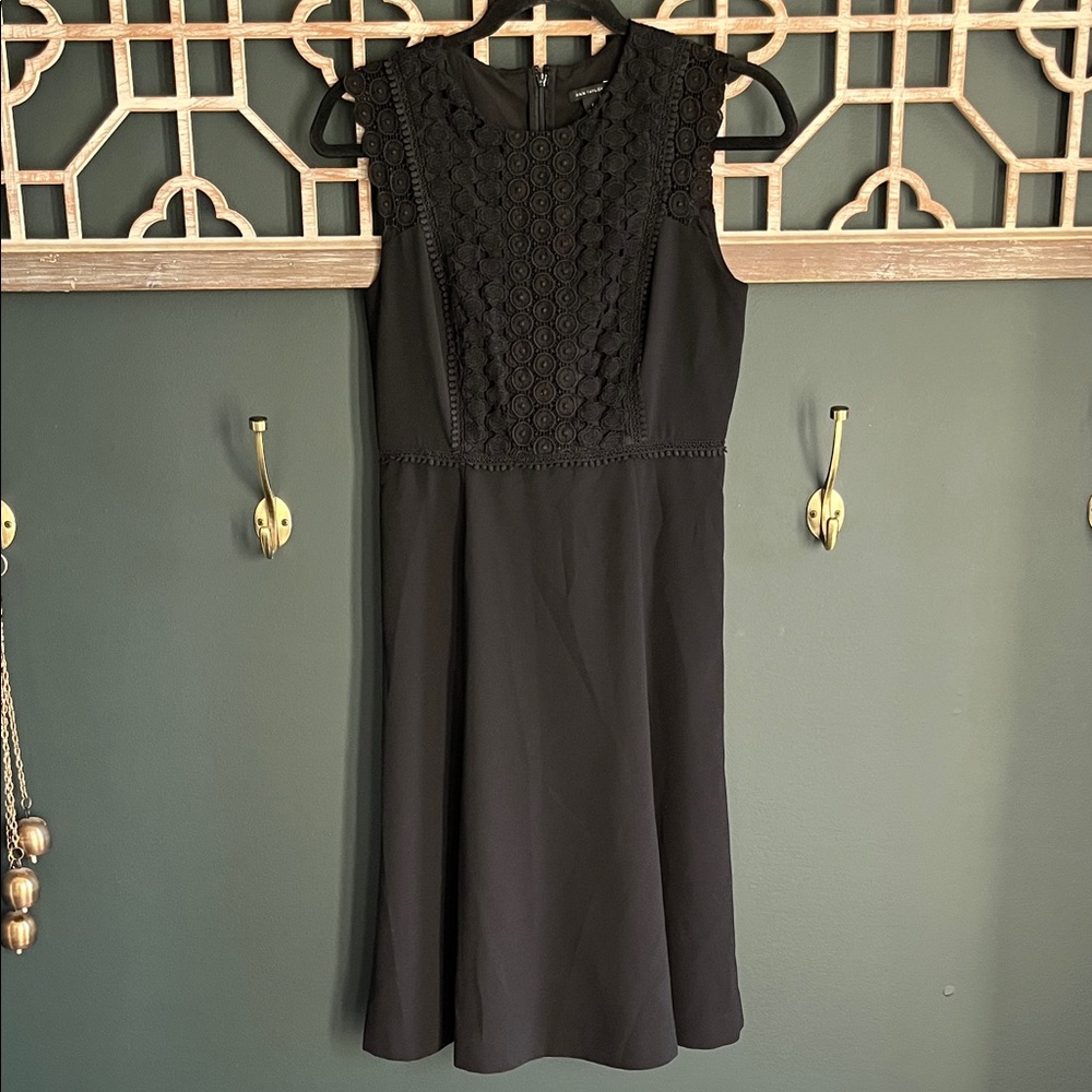 Ann Taylor Elegant Black Lace Midi Dress